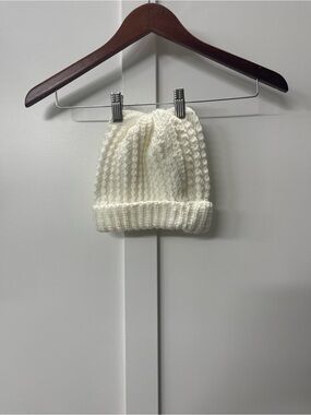 Cream Knit Beanie for Kids - Soft Winter Hat